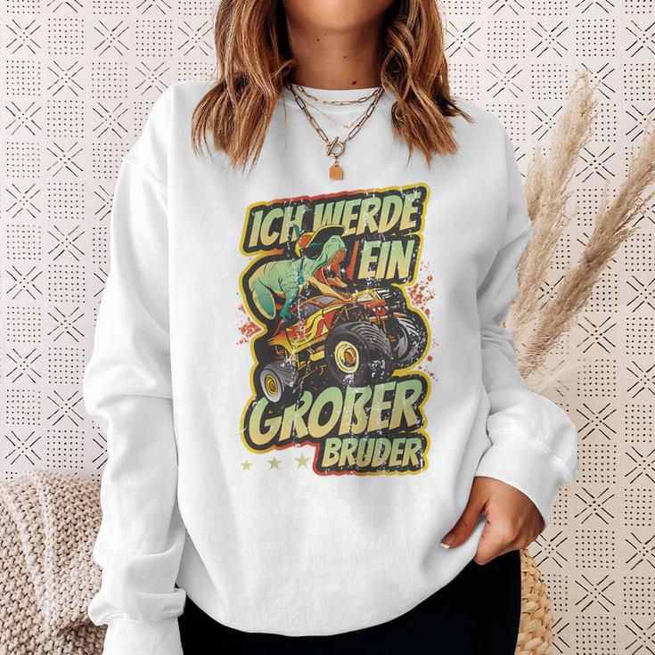 Children's With Ich Werde Großer Bruder 2023 Trex Monster Truck 80 Sweatshirt Geschenke für Sie