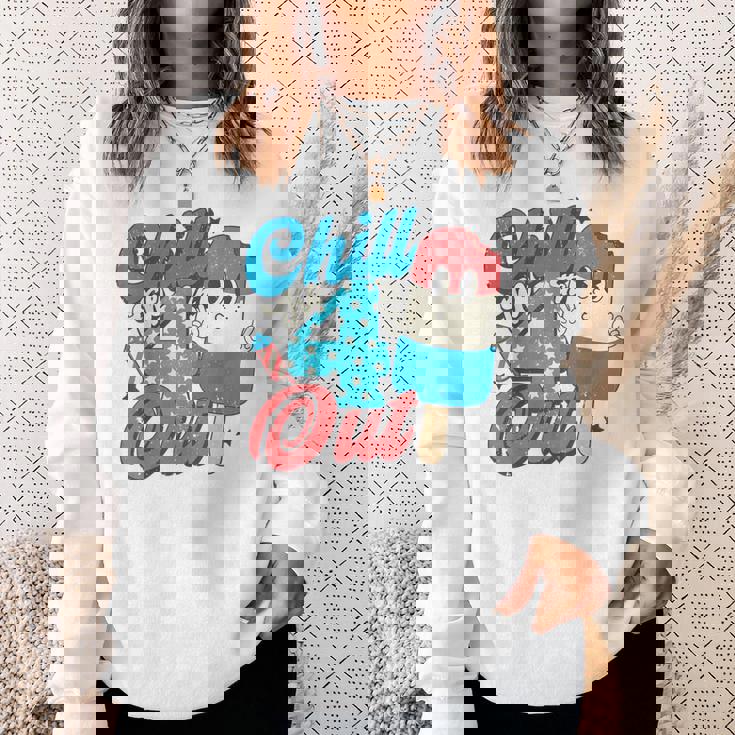 Chill The Fourth Out Popsicle 4Th Of July Boys Men Sweatshirt Gifts for Her