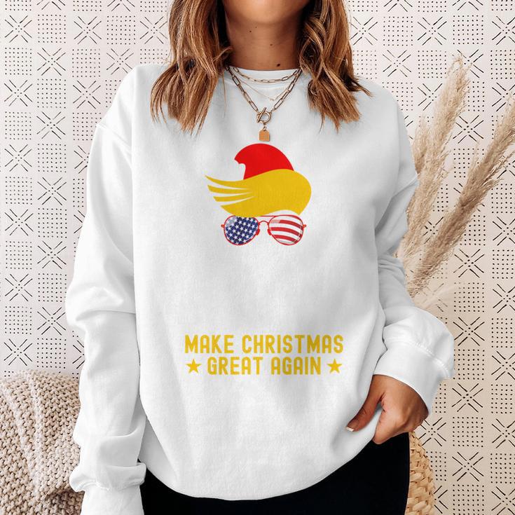 Make Christmas Great Again Lustiges Weihnachtsmanngesicht Sweatshirt Geschenke für Sie