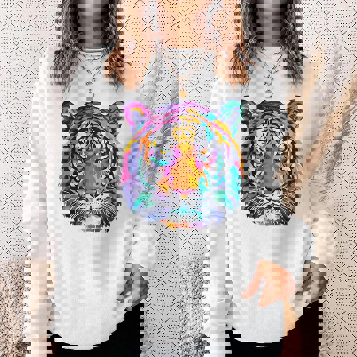 Colorful Tiger Graphic Sweatshirt Gifts for Her