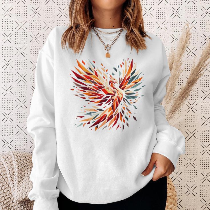 Cooles Phönix-Vogel-Symbol Im Kubismus-Kunst-Stil Weihnachten Sweatshirt Geschenke für Sie