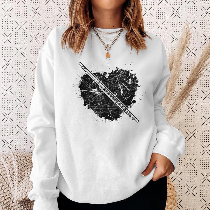 Flötist Flute Gray Sweatshirt Geschenke für Sie