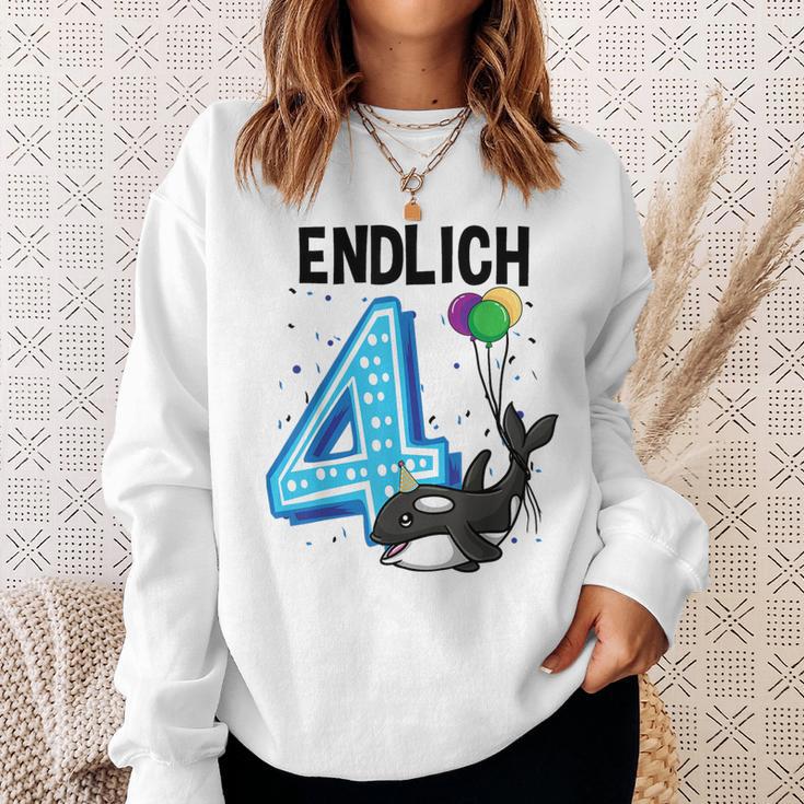 Geschenk 4 Jahre Alt Orca Wal Geburtstag Sweatshirt Geschenke für Sie