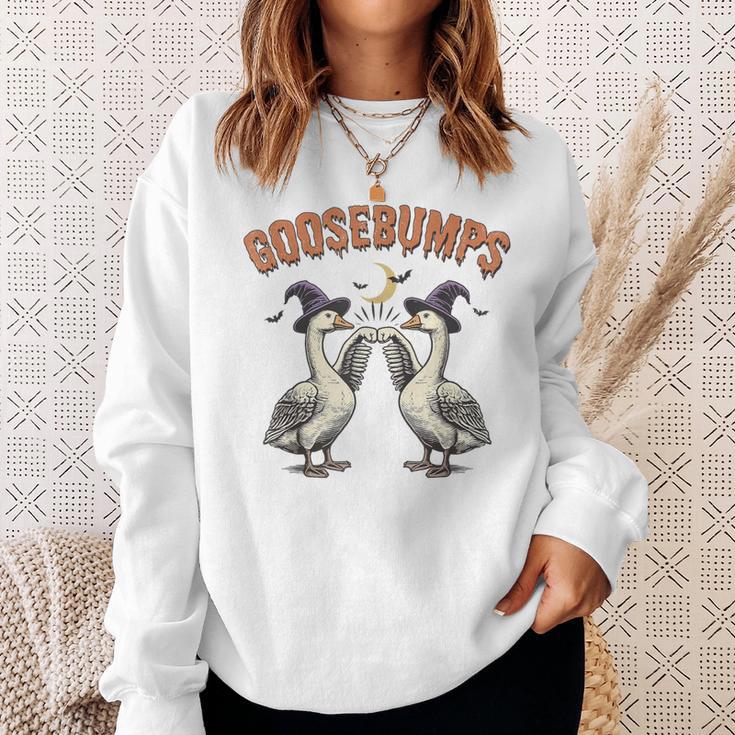 Goose Bumps Goosebumps Geese Fist Bump Pun Sweatshirt - Monsterry