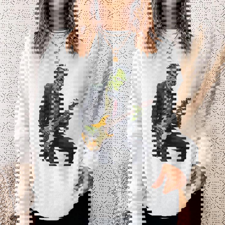 Halloween Cool Monster Playing Electric Guitar Sweatshirt Gifts for Her