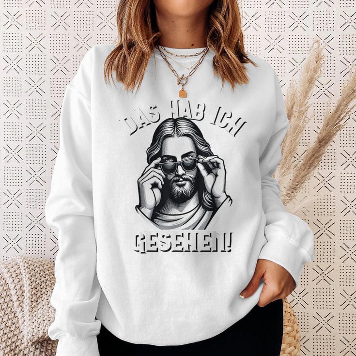 Jesus & Jesus Meme Das Hab Ich Gessehen Jesus Gray Sweatshirt Geschenke für Sie