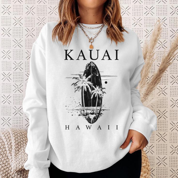 Kauai Hawaii Surfintage Surfer Gray Sweatshirt Geschenke für Sie