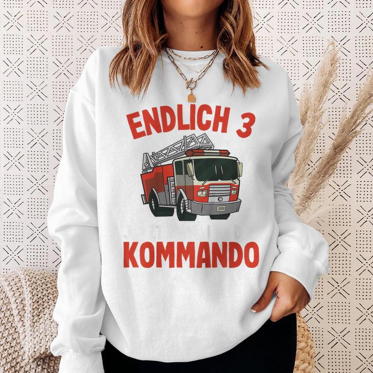 Kinder Endlich Drei Jahre 3Rd Birthday Boys Fire Brigade 80 Sweatshirt Geschenke für Sie