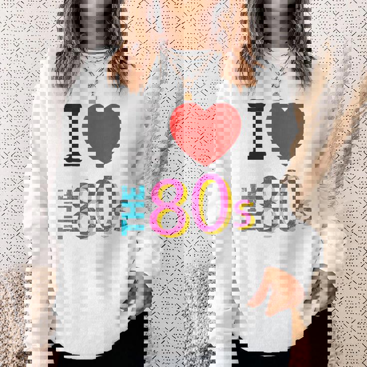 I Love The 80'S Travestimento Costume Anni 80 Donna Uomo Felpa Regalos para ella