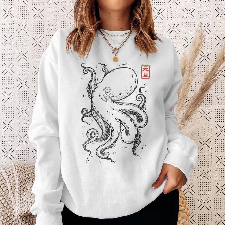 Débardeur Homme Femme Japonais Esthétique Rétro - Motif Pieuvre Vintage, Style Anime Et Samouraï - 3