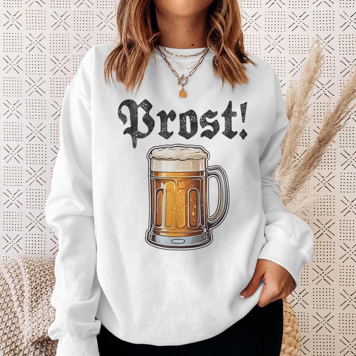 Prost Oktoberfest Bierfest Munich Lederhosen Gray Sweatshirt Geschenke für Sie