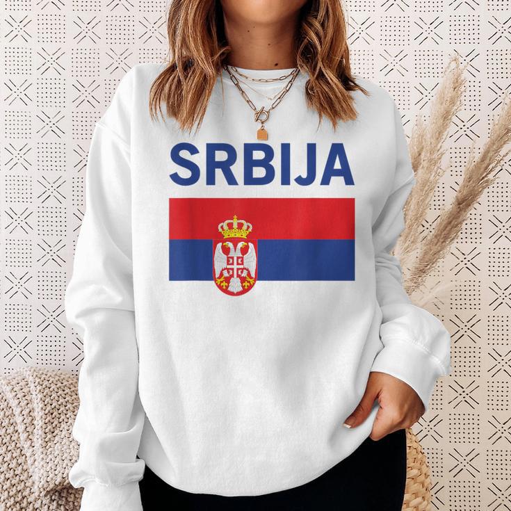 Serbian Flag Football Fan Serbia Srbija Sweatshirt Geschenke für Sie