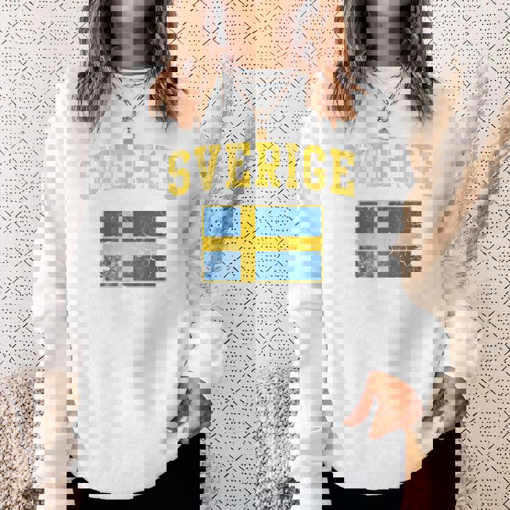 Sverige Svezia Bandiera Homeintage Sbiadito A Maniche Lunghe Maglia A Manica Felpa Regalos para ella