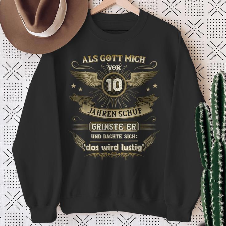 10Th Birthday Als Gott Michor 10 Jahre Schuf Grinste Er Grins Sweatshirt Geschenke für alte Frauen