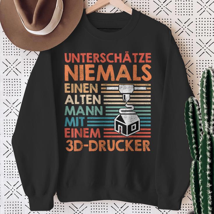 With 3D Print Unterschätz Niemals Einen Alten Mann With 3D Printer Sweatshirt Geschenke für alte Frauen