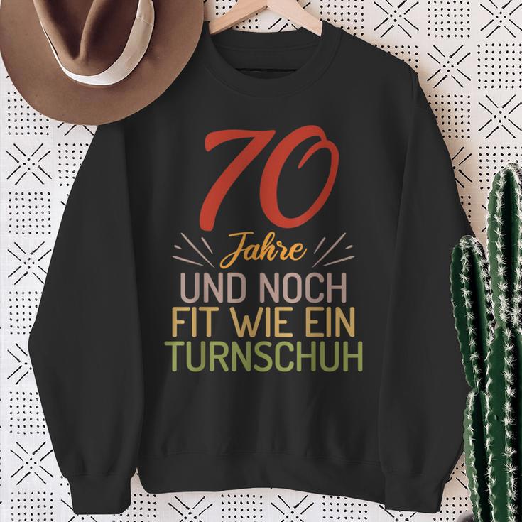 70 Jahre Und Noch Fit Wie Ein Trainschuh 70 Birthday S Sweatshirt Geschenke für alte Frauen