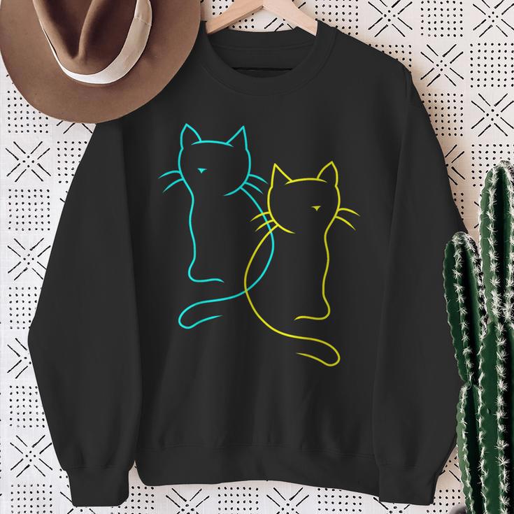 80S 90S Cats Retro Kittenintage Cat Children's Sweatshirt Geschenke für alte Frauen