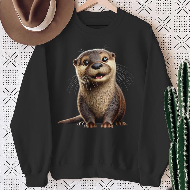 Adorable Otter Illustration Sweatshirt Geschenke für alte Frauen