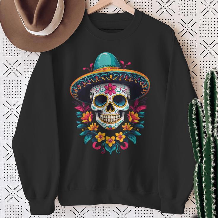 Aesthetic Mexico Dia De Muertos Skull Sweatshirt Geschenke für alte Frauen