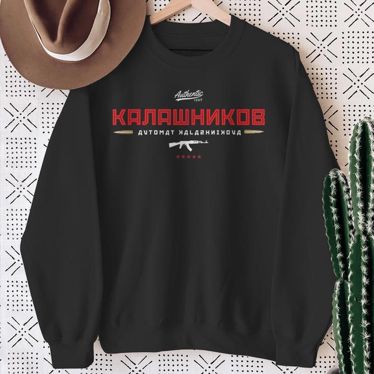 Ak-47 Kalashnikov Rifle Weapon Russia Ussr Cccp Nostalgia Sweatshirt Geschenke für alte Frauen