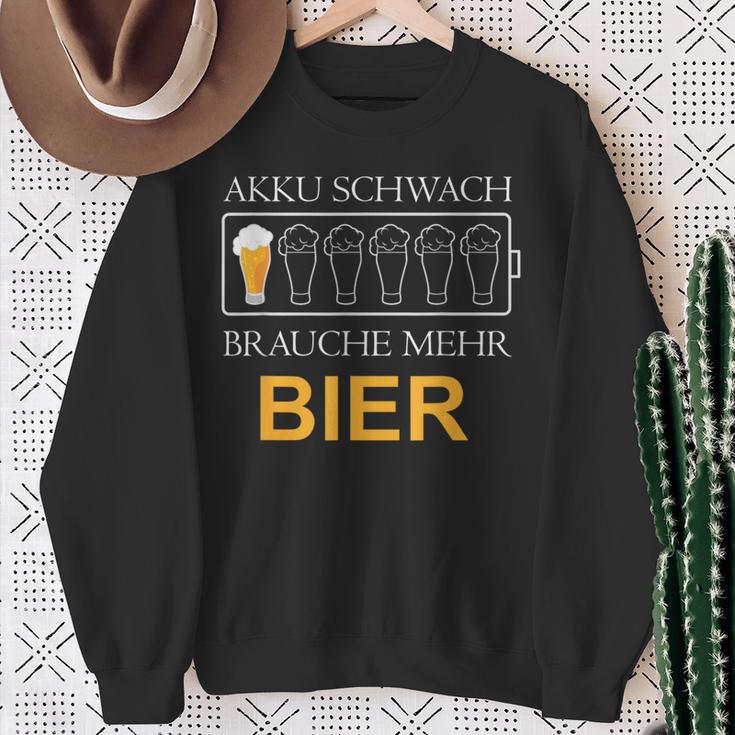 Akku Schwach Brauche Mehr Bier Sweatshirt Geschenke für alte Frauen