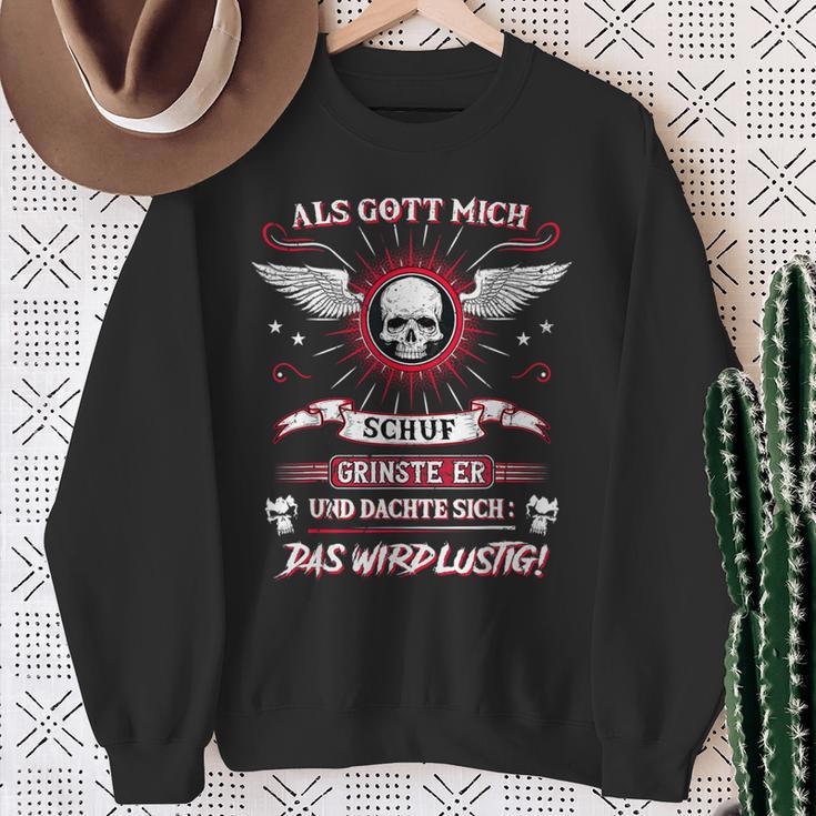 Als Gott Mich Schuf Grinste Er Und Denkdas Wird A S Sweatshirt Geschenke für alte Frauen