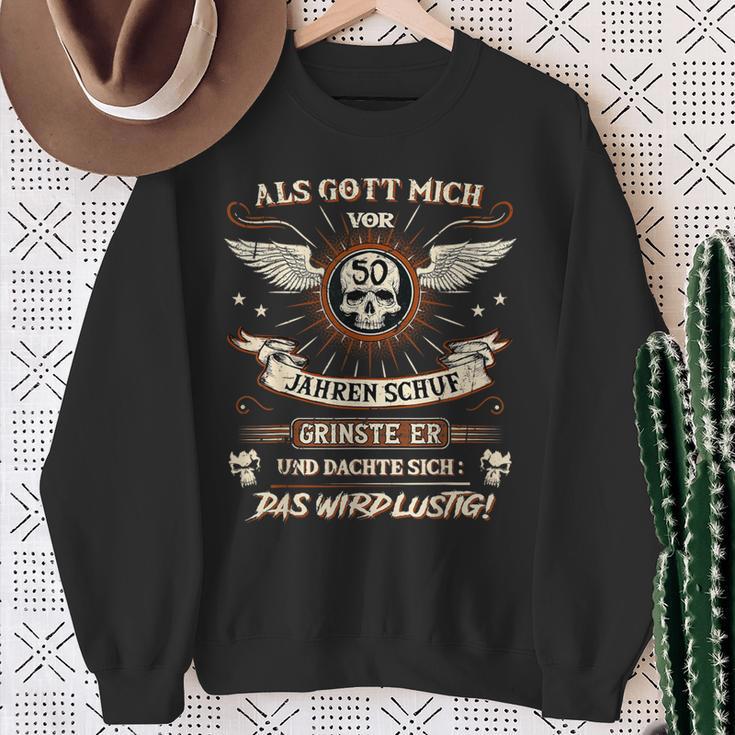 Als Gott Michor 50 Jahren Schuf Grinste Er 50Th Birthday Als Gott Michor S Sweatshirt Geschenke für alte Frauen