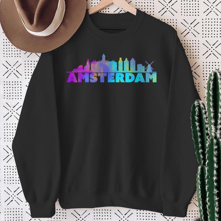 Amsterdam Skyline Netherlands Souvenir Sweatshirt Geschenke für alte Frauen