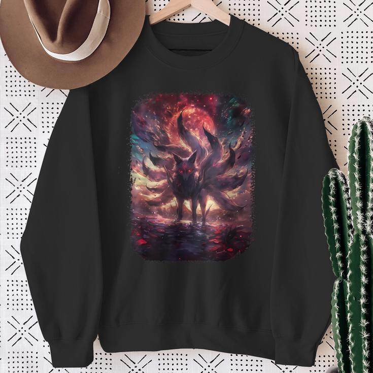 Anime Kitsune Nine Tail Fox Manga Otaku Style Sweatshirt Geschenke für alte Frauen