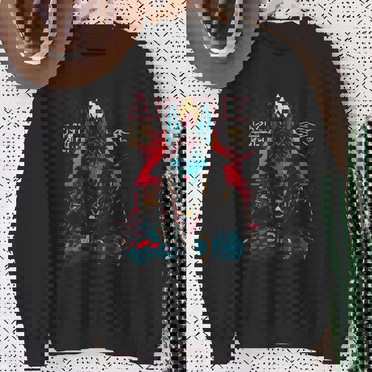 Antico Egitto Mitologia Rock Anubis Retrò Multicolore Felpa Regalos para ancianas