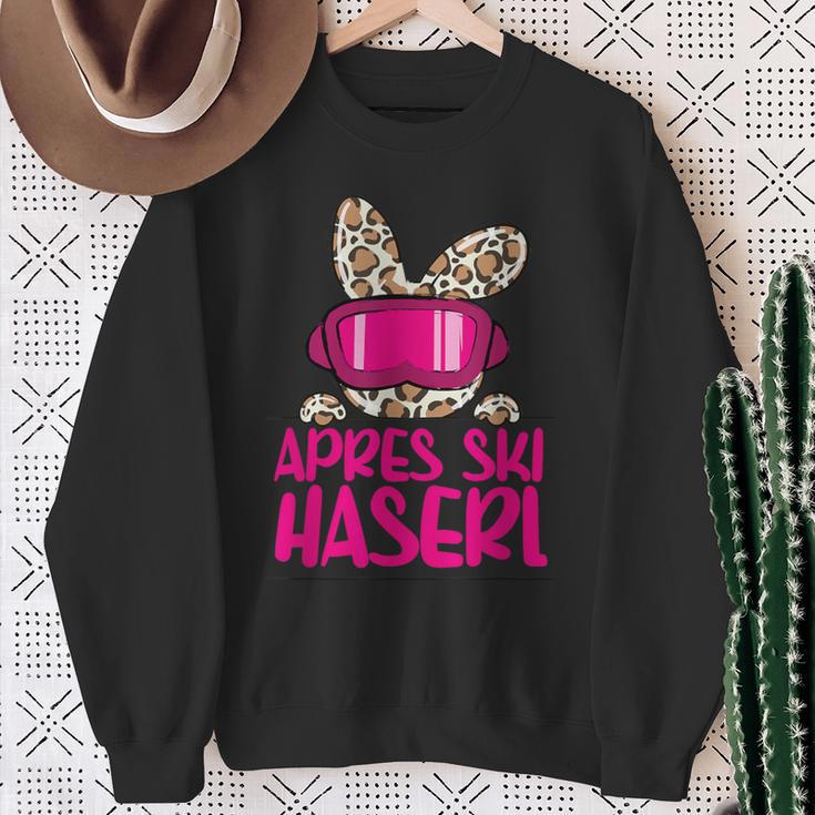 Après Ski Haserl Skier Apres Ski Party Leo Print Sweatshirt Geschenke für alte Frauen