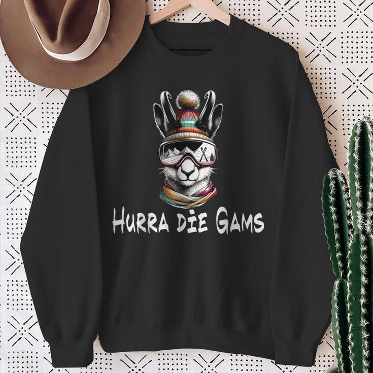 Apres Ski Hurra Die Gams Winter Ski Holiday Hüttengaudi Ski Sweatshirt Geschenke für alte Frauen