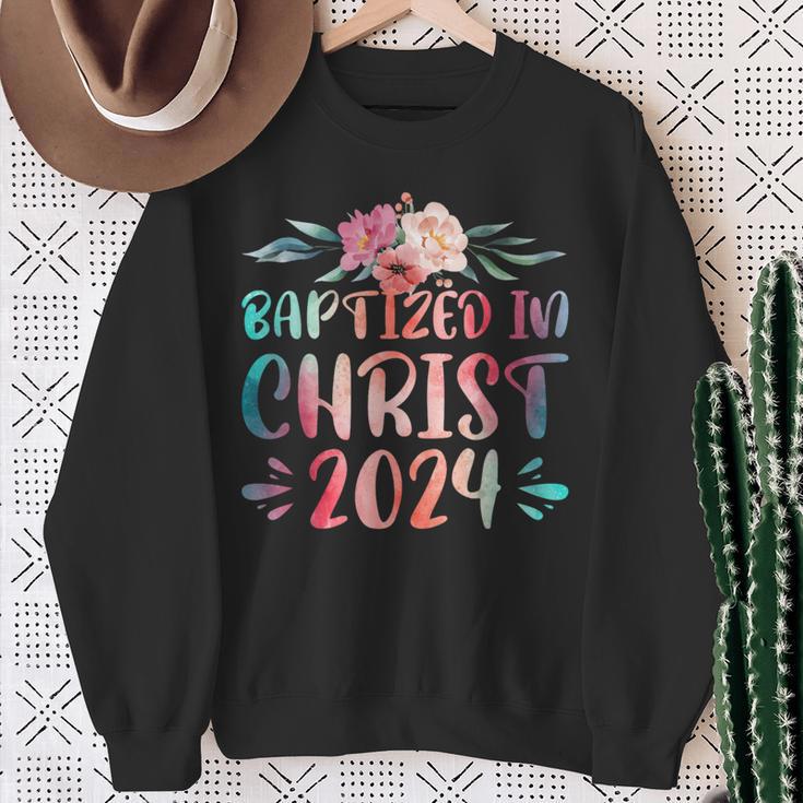 Baptized In Christ 2024 Sweatshirt Geschenke für alte Frauen