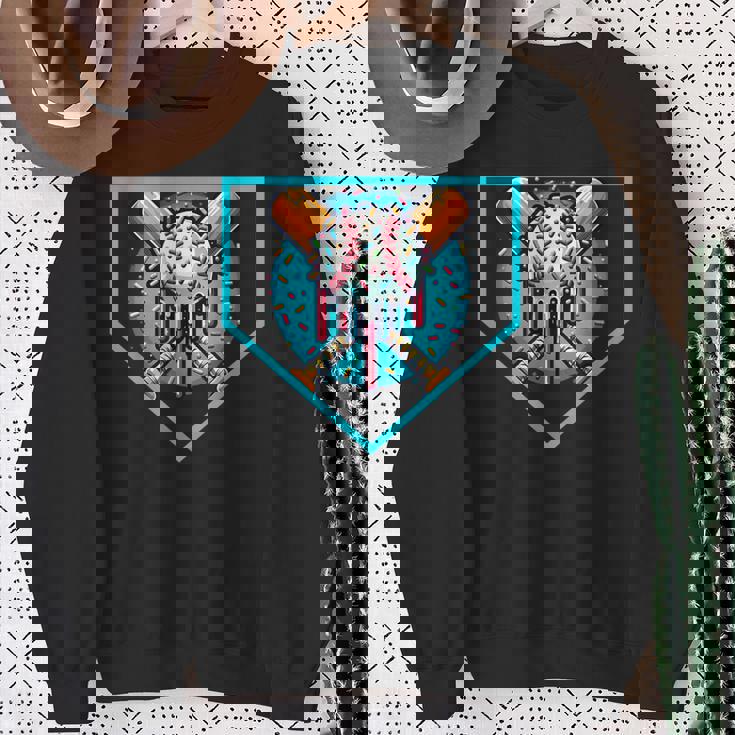 Baseball Home Plate Drip Ice Cream Softball & Baseball Sweatshirt Gifts for Old Women