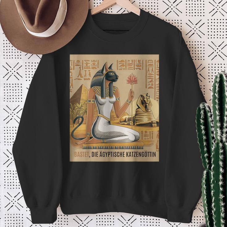 Bastet Egyptian Cat Goddess Antique Egyptian Graphic Sweatshirt Geschenke für alte Frauen