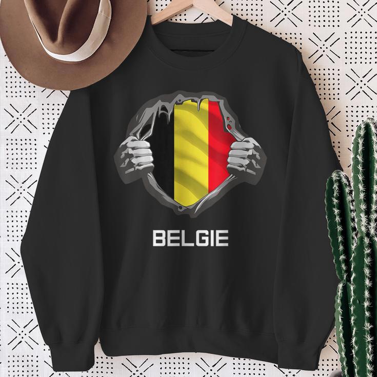 Belgium Belgie Flag Heart Fan Jersey Sweatshirt Geschenke für alte Frauen