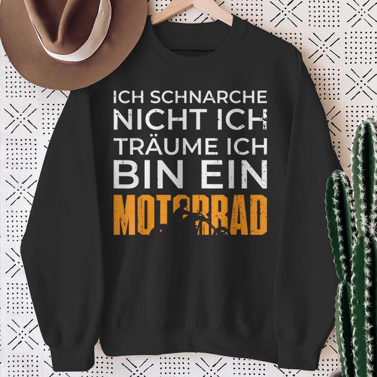 Biker Motorcycle Ich Träume Ich Bin Ein Motorrad Sweatshirt Geschenke für alte Frauen