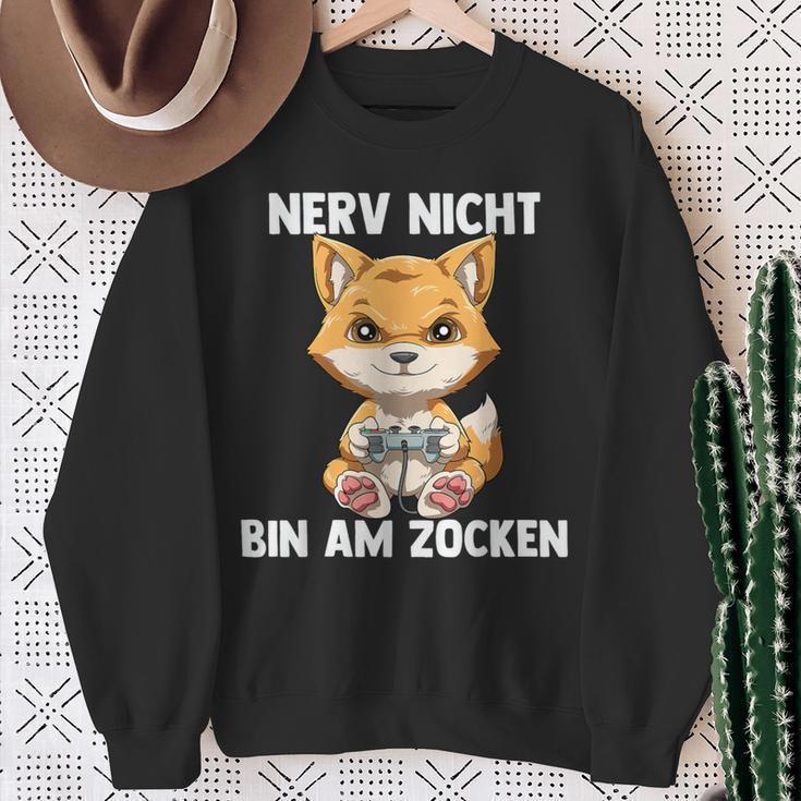 Bin Am Zocken Gaming Fox Sweatshirt Geschenke für alte Frauen