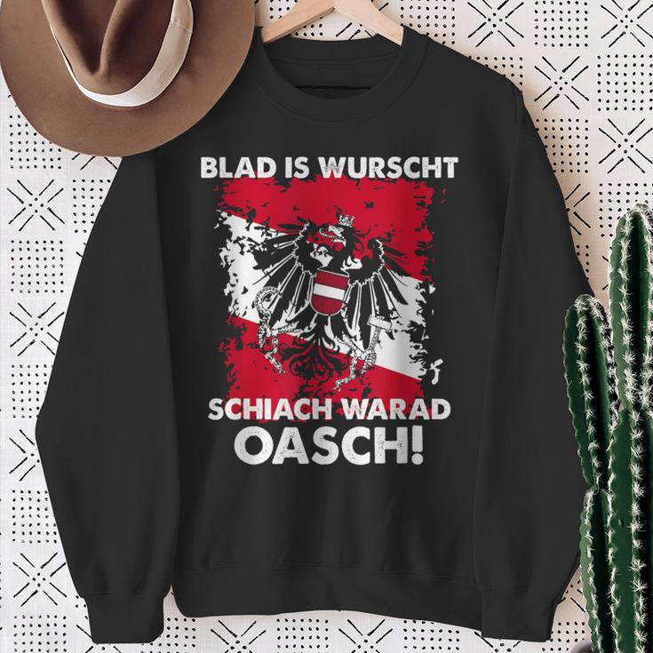 Blad Is Wurschen Schiach Warad Oasch Austria Slogan Sweatshirt Geschenke für alte Frauen