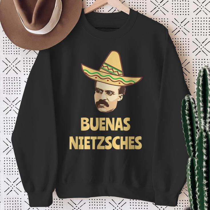 Buenas Nietschez Nietzsche Philosophy Sweatshirt Geschenke für alte Frauen