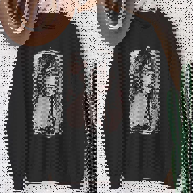 Camisa De Anime Gótica Creepy Horror Anime Manga Japonés Camisa de entrenamiento Regalos para ancianas