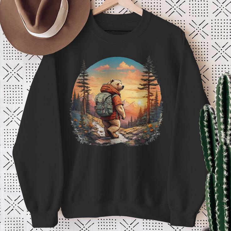 Camping Abenteuer Natur Bär Wandern Berge Sweatshirt Geschenke für alte Frauen