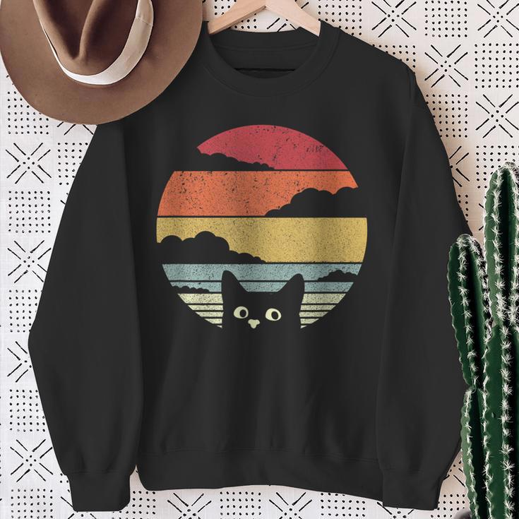 Cat Intage Cat Retro Cat Sweatshirt Geschenke für alte Frauen