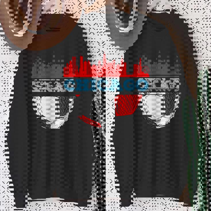 Chicago Skyline Chicago Soccer Futbol Lover Sweatshirt Gifts for Old Women