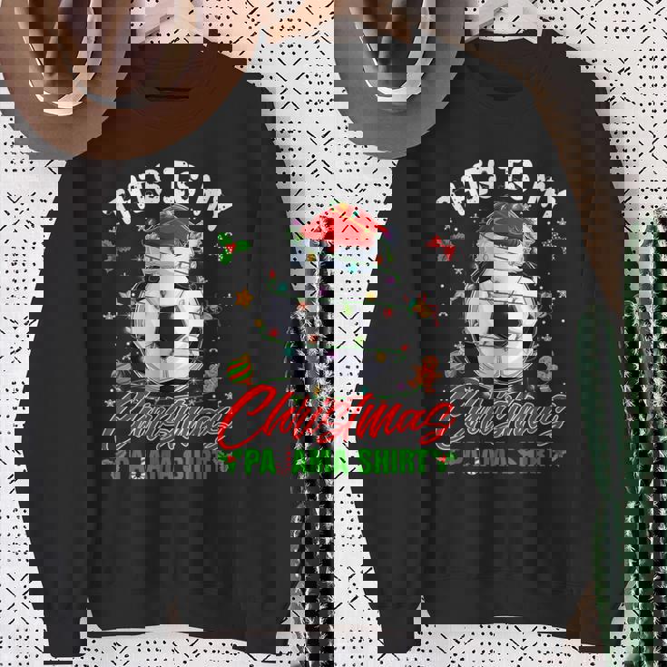 This Is My Christmas Pajama Soccer Santa Hat Xmas Pjs Sweatshirt Gifts for Old Women
