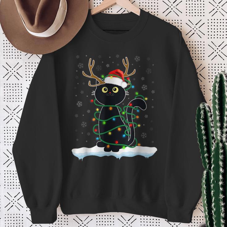 Christmas Pyjamas Reindeer Cat Sweatshirt Geschenke für alte Frauen