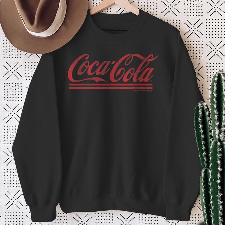 Coca-Cola Distressed Cursive Logo Sweatshirt Geschenke für alte Frauen