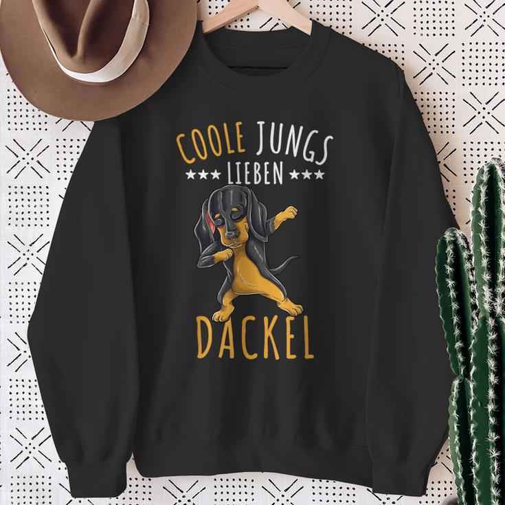 Coole Jungs Lieben Dackel Sweatshirt Geschenke für alte Frauen