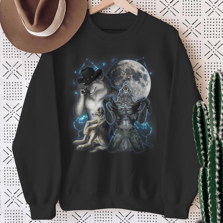 Cringe Alpha Wolf Meme Werewolf Sweatshirt Geschenke für alte Frauen