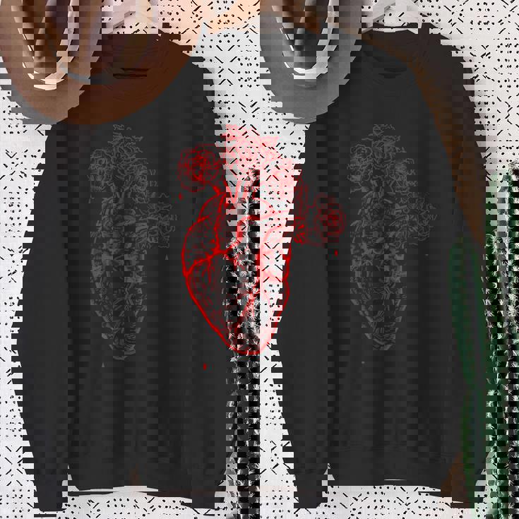 Cuore Punk Rock Con Rose E Spine Felpa Regalos para ancianas